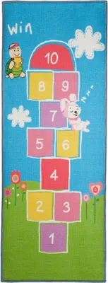 Immagine prodotto di relaxdays 10032680_0 relaxdays Spielteppich Hüpfspiel blau/bunt 70,0 x 180,0 cm