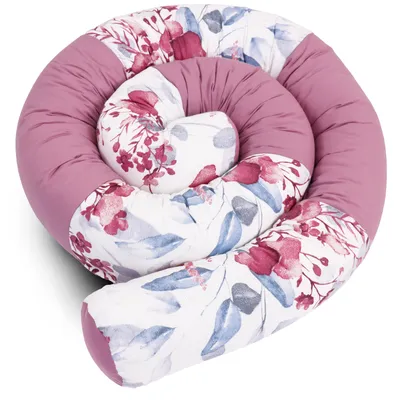 Produktbild von Amilian Bettschlange 210cm – Nestchenschlange für Babybett, Nestchen, Bettumrandung & Kantenschutz – Seitenschläferkissen – Bettrolle - Kopfschutz