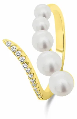 Image de Élégante bague ouverte avec perles RI098Y