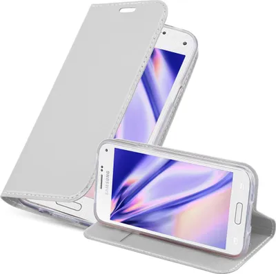 Image de Cadorabo Housse de téléphone portable pour Samsung Galaxy S5 MINI / S5 MINI DUOS Housse de protection en argent Cover Etui Book Case Booklet