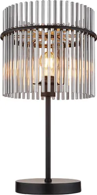 Produktbild von LED Tischleuchte, Metall, Glasstäbe, rauchfarben, H 54,5 cm