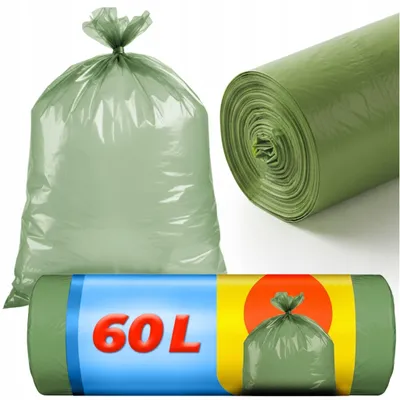 Obrázek produktu pro Odpadkové Pytly, 10 Rolí, 60 L, Zelené
