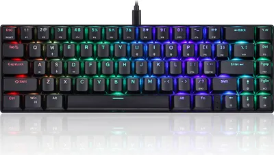 Obrázok produktu pre Mechanická klávesnica Motospeed CK67 s 67 klávesmi, RGB podsvietenie | Klávesy z ABS | Ergonomický dizajn | Modré spínače Kailh, čierna farba