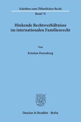 Produktbild von Hinkende Rechtsverhältnisse im internationalen Familienrecht.