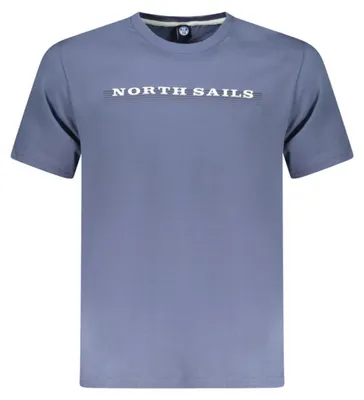Produktbild von Blaues Herren Kurzarm-T-Shirt mit Rundhals und Logo-Druck