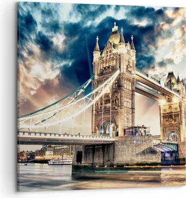 Produktbild von Bild auf Leinwand - Leinwandbild - London parlament architektur groß ben - 50x50cm - Wand Bild - Wanddeko - Leinwanddruck - Bilder - Kunstdruck - Leinwand bilder - Wandkunst - AC50x50-2438