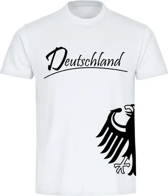 Produktbild von multifanshop Herren T-Shirt - Deutschland - Adler seitlich, weiß, Größe S