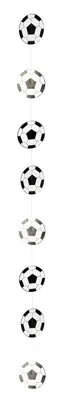 Produktbild von Dekohänger Fußball aus bedrucktem Karton mit 8 Motiven, je 15 cm Durchmesser, 220 cm lang