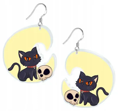 Produktbild von Enter-Tom Halloween Katzen Mond Acryl Ohrringe