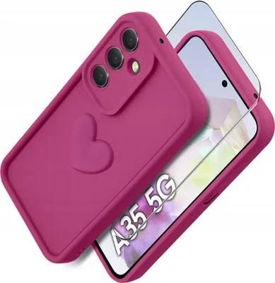 Obrázok produktu pre Silikónové puzdro Samsung A35 5G, MATT srdce + ochrana displeja 9H