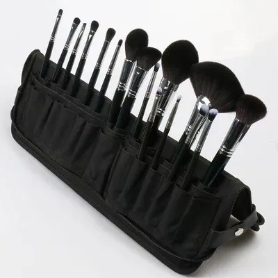 Produktbild von Make-up-Koffer für Mädchen und Frauen, Kunststoffschminktäschchen mit Puderborstenhalter, ohne Puderborst.