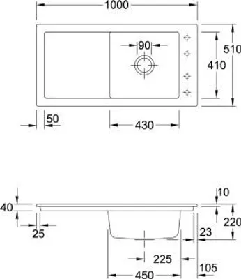 Produktbild von Villeroy & Boch 679000AM EB-SP Timeline 60 1000x510mm IB