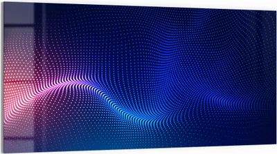 Produktbild von DEQORI Glasbild Echtglas 100x50 cm 'Digitale Lichtwellen' Wandbild Bild modern Deko