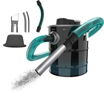 A vacuum cleaner with accessories, shown against a white background.