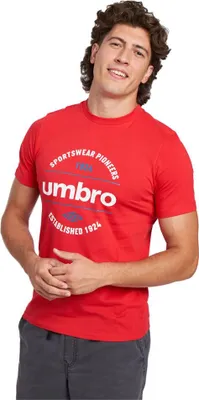 Image de T-shirt à manches courtes Umbro avec motif circulaire, rouge, taille M, homme, rouge, taille M