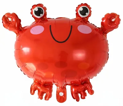 Zdjęcie produktu dla Balon foliowy w kształcie zwierzęcia, krab, 56x50 cm, czerwony – dekoracja na imprezę w stylu "ZOO i morze"