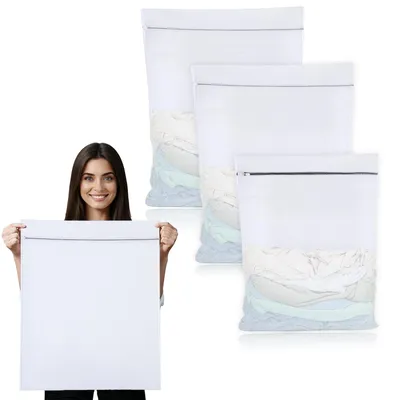 Waschnetz-Set 3-tlg., 60x80/40x50 cm, grobmaschig, mit Reißverschluss