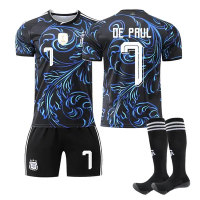 Obrázok produktu pre #7 DE PAUL – Domáce dresy argentínskej reprezentácie na futbalových majstrovstvách sveta 2026 pre dospelých a deti. Veľkosti: 22
