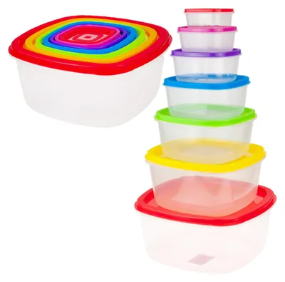 Zdjęcie produktu dla TG56581 POJEMNIKI NA ŻYWNOŚĆ ZESTAW 7szt lunchbox kuchenne
