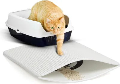 Produktbild von Magische doppellagige Katzentoilettenmatte | Kanadische Katze | Neues Design 2021 | weiß