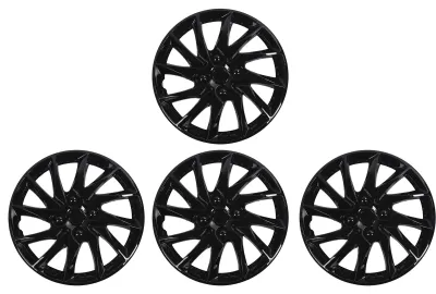 Produktbild von 4 Stück 14-Zoll-Radnabenkappen, kratzfest, universelle Felgenabdeckung für Autos, LKWs, Lieferwagen, Schwarz