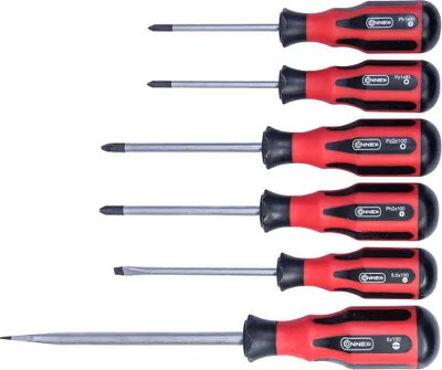 Zdjęcie produktu dla CONNEX COX311208 CONNEX Schraubendreher-Set SL, PH1, PH2, PZ1, PZ2 COX311208 6-tlg.