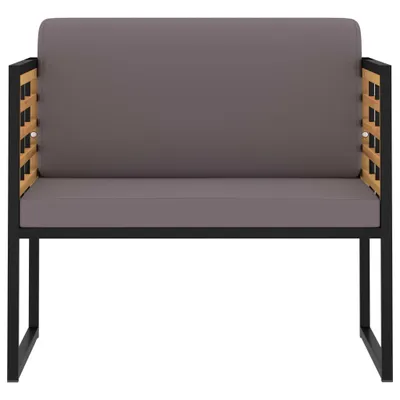 Image de vidaXL Chaises de jardin avec coussins 2 pcs. Bois massif acacia gris foncé