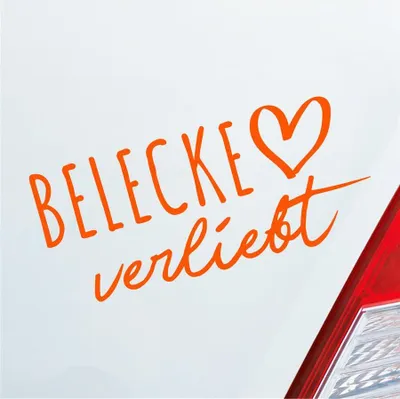 Produktbild von Auto Aufkleber Belecke verliebt Herz Stadt Heimat Liebe Car 19x9 cm Orange Sticker Heckscheibenaufkleber