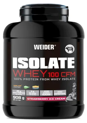 Image de Whey Isolate - Weider - Isolate Whey 100 CFM (908g) - Saveur Strawberry Ice Cream