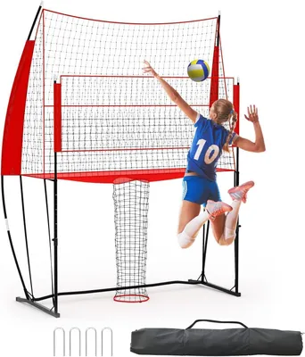 Obrázek produktu pro Volejbalová síť, rozměry 2,4 x 3,4 m, výškově nastavitelná (2 m - 2,43 m), odolná síť bez uzlů, rychlá montáž bez nutnosti použití nástrojů, stabilní ocelová konstrukce