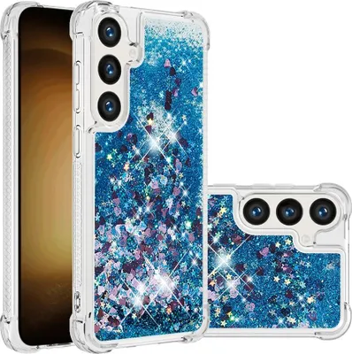 Produktbild von Samsung Galaxy S25 / S24 Hülle - Coverup Liquid Glitzer Back Cover - Blau