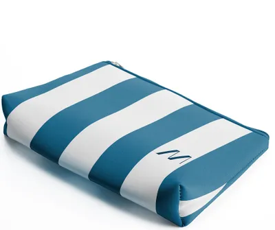 Zdjęcie produktu dla Muitomas BEACHPOUCHBL, Kobieta, Torba plażowa, Zamek błyskawiczny, Wzór w paski, Niebieski, Wzór