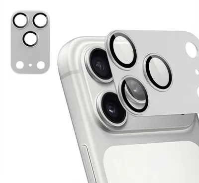 Imagen del producto de Protector de cámara de cristal paquete de 2 para Apple iPhone 17 Pro - Plateado