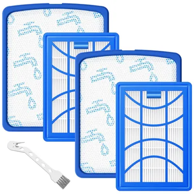 2 HEPA-Filter + 2 Schwammfilter für Philips PowerPro Expert