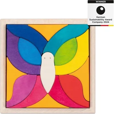 Produktbild von Goki Holzpuzzle Schmetterling Mosaik bunt Montessori Spielzeug