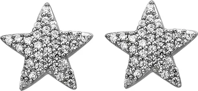 Produktbild von Ohrstecker Stern Sterne 925 Silber mit 68 weißen Zirkonia Ohrringe Ohrschmuck