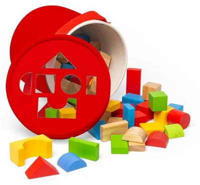 Obrázok produktu pre Bigjigs Toys Prvé drevené kocky a vkladačka v bubienku