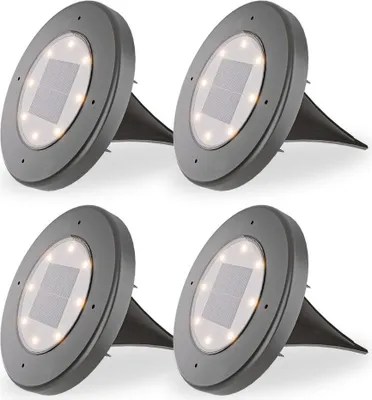 Produktbild von hoftronic Solar Bodeneinbaustrahler 8 LEDs 3000K IP65 Schwarz