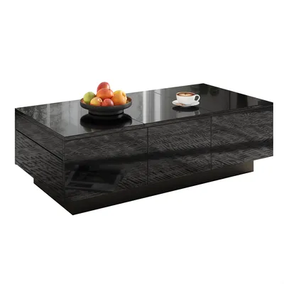 Produktbild von Schwarzer Couchtisch, Schubladen, Schiebefach, Stauraum