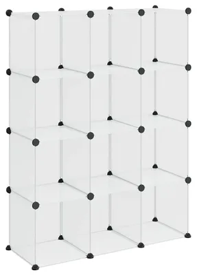 Obrázok produktu pre vidaXL Policový systém s 12 kockami Transparentný PP
