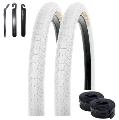 Obrázok produktu pre 2 x pneumatika Kenda K-907 Krackpot pre bicykel BMX, rozmer 20 x 1,95 (50-406), biela + 2 x vhodné duše DV vrátane páčidiel na montáž pneumatík