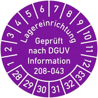 Produktbild von Dreifke® Prüfplakette Lagereinrichtung, nach DGUV Information 208-043...