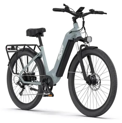 Image de Vélo électrique urbain OT05 - Moteur 250W sans balais - Batterie lithium 36V 18,2Ah - Vitesse maximale inférieure à 25 km/h - Autonomie de 31 à 60 km - Roues de 71 cm - Couleur : gris