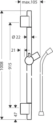 Produktbild von HANSGROHE 28631250 Brausenstange Unica'S Puro 900mm BGO