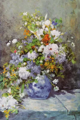 Produktbild von Pierre Auguste Renoir Kunstdruck Bild - Große Vase Mit Blumen, 1866 (180 x 120 cm)