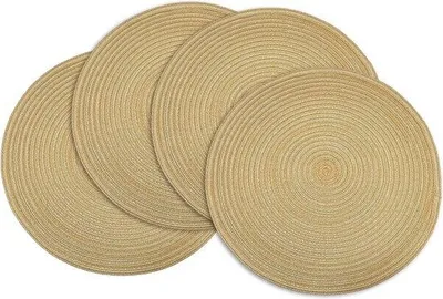 Produktbild von Famanu runde Platzsets hitzebeständig - Kaki, 38 cm, 4er Set