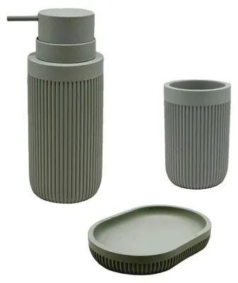 Produktbild von 3-teiliges Badezimmer-Accessoire-Set aus Kunstharz