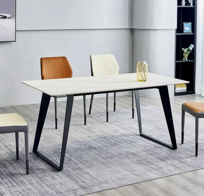 Produktbild von Weißer Esszimmertisch Designer Küchentische Esszimmer Möbel Holztische