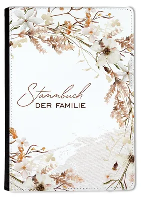 Produktbild von Familienstammbuch, Stammbuch A5 Wiesenblumen Braun Stammbuch der Familie, für Hochzeit