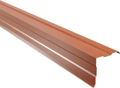 Produktbild von PRECIT Ortgangblech gesickt für Trapezblech kupferbraun RAL 8004 1000 mm x 115 mm x 155 mm x 0,5 mm